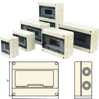 Tủ điện nổi nhựa HT 2,3,5,8,12 way ( Đường)  gắn CB ngoài trời chống nước, chống cháy, chống bụi