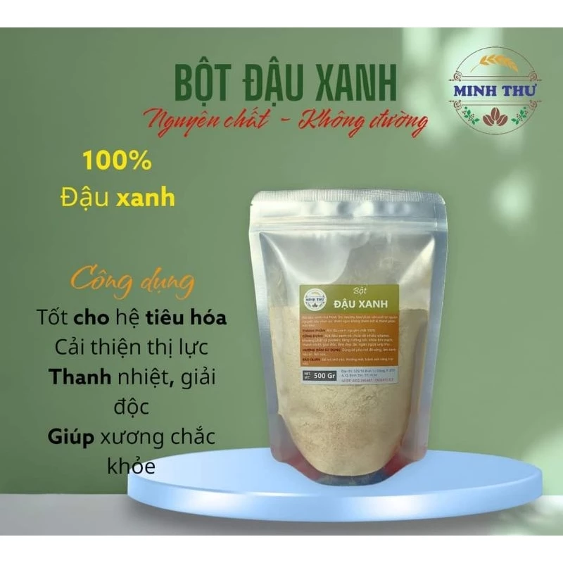 Bột đậu xanh nguyên chất, không đường 500gr