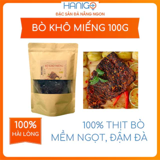 Bò Khô Miếng Đà Nẵng 100G- Thịt Bò Tươi, Gia Vị Tự Nhiên - Hanigo Food Đặc Sản Đà Nẵng Ngon