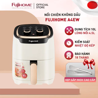 Nồi chiên không dầu 4.5L Fujihome A4E nhập khẩu tự ngắt, nồi chiên cơ tiết kiệm điện tặng kepk gắp inox