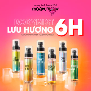 Bodymist xịt thơm toàn thân unisex 6 mùi, 3 tầng hương thơm, hẹn hò, đi chơi, đi học BODYMISS 105ml (chai)