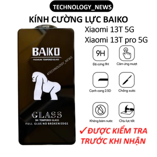 Kính cường lực BAIKO Xiaomi 13T/ 13T pro 5G full màn hình phủ nano siêu mượt siêu cứng hạn chế bám vân tay