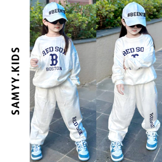 Bộ nỉ Boston cho bé trai bé gái, set áo sweater phối quần dài cho trẻ em Samy Kids