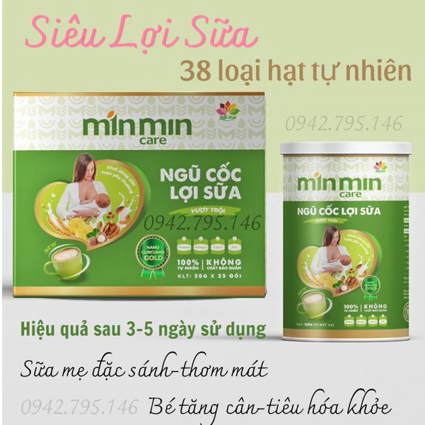 Ngũ cốc lợi sữa 38 loại hạt Min Min care