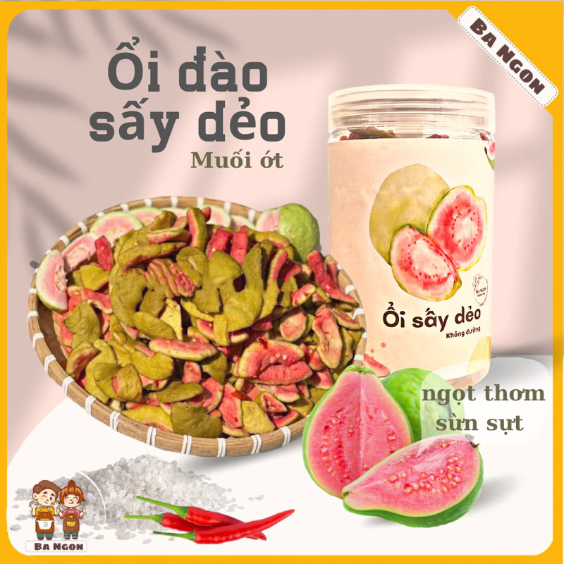 Ồi đào sấy dẻo tẩm muối ớt - không đường, vị tự nhiên