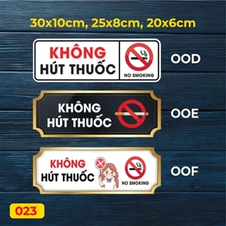 Combo 2 miếng dán decal dán CẤM HÚT THUỐC - NO SMOKING [Mã: 23]