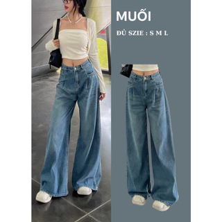 Quần jean ống rộng cạp cao 1 ly trước MUỐI Quanjeanxuong7224 P1/K7