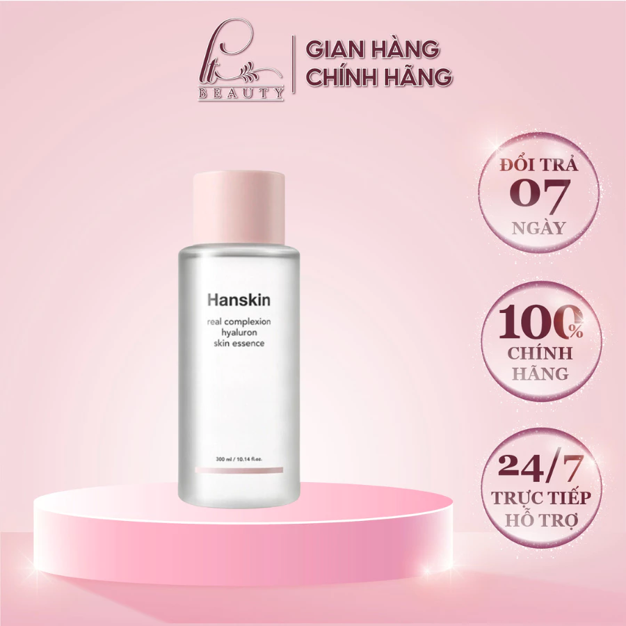 Nước hoa hồng dưỡng ẩm phục hồi da HANSKIN REAL COMPLEXION HYALURON SKIN ESSENCE 150ml và 300ml