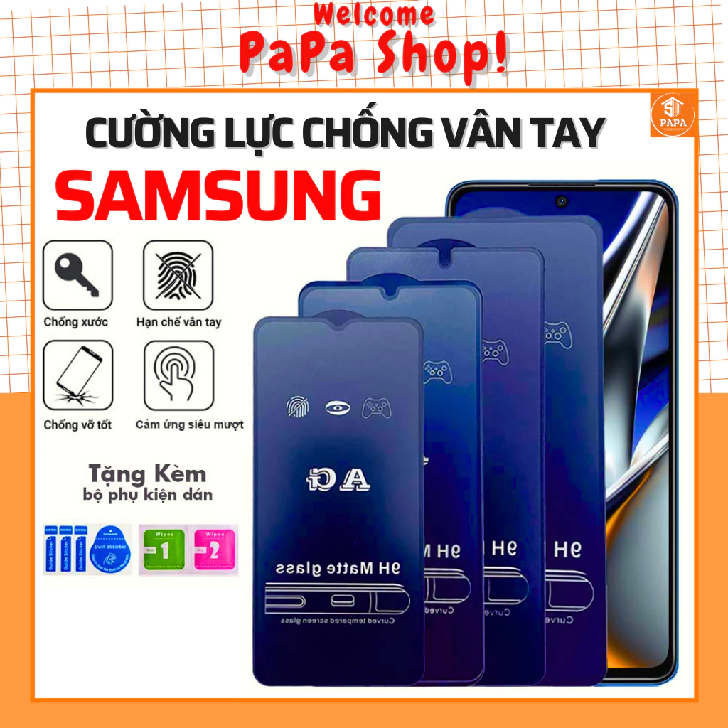 Kính Cường Lực AG nhám Samsung A12 A13 A23 A33 A53 A71 A72 A73 A22 A03s A04 A04s M51 M33 A52s A51 A20s A11 A32 A31 A50s