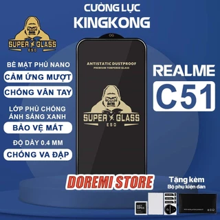 Kính cường lực Realme C51 SUPER KINGKONG full màn, miếng dán bảo vệ màn hình realme