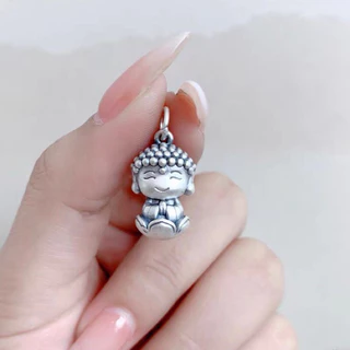 Charm treo hinh Phật ngồi đài sen bạc 999,Mặt dây chuyền Phật bạc Minh Tâm Jewelry