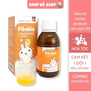 Multivitamin Pibakiz Hỗ Trợ Tăng Đề Kháng Cho Bé, Giúp Ăn Ngon Miệng, Tiêu Hóa Tốt (Chai 120ml)