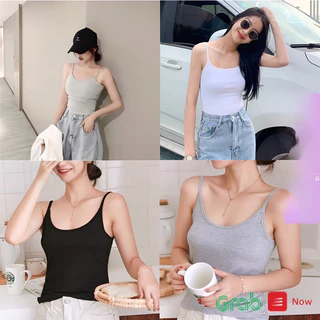 Áo thun hai dây dáng ôm body, Áo kiểu 2 dây tôn dáng vải cotton co giãn HD100