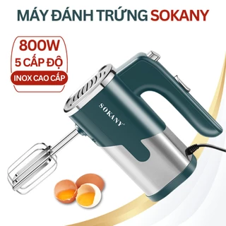 Máy Đánh Trứng Cầm Tay SOKANY SK6621- Máy Đánh Trứng, Tạo Bọt Cafe, Trộn Bột Làm Bánh Với Công Suất 800W Kèm 4 Đầu