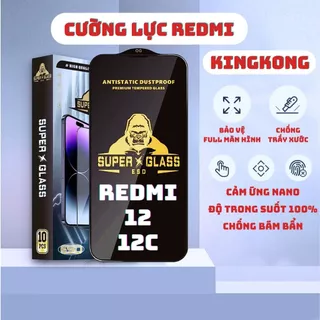 Kính cường lực Redmi 12/ Redmi 12C Kingkong full màn|Miếng dán bảo vệ màn hình cho Xiaomi | OPKEM