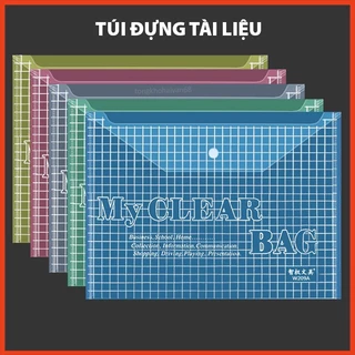 Bìa đựng tài liệu A4 my clear bag túi trong suốt chống nước  đựng tài liệu giấy giấy tờ văn phòng phẩm dễ sử dụng