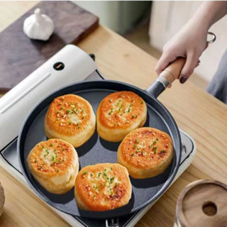 Chảo gang làm pizza, bánh xèo size 20cm chống dính/ Chảo làm bánh tiện lợi tại nhà