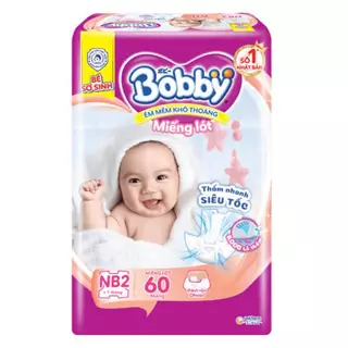 Miếng Lót Sơ Sinh Bobby NB2 60 miếng (Bé > 1 tháng)