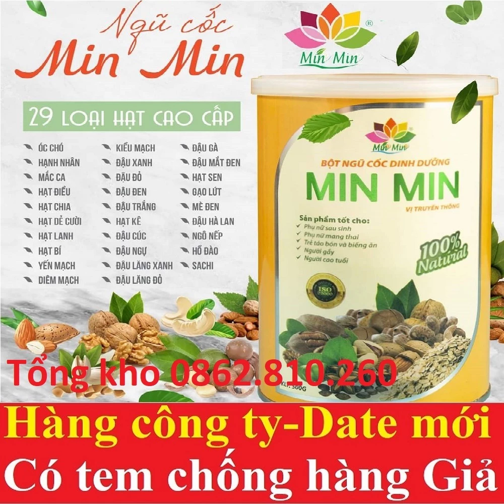 Bột ngũ cốc dinh dưỡng min min vị truyền thống 29 hạt (HỘP 500G)