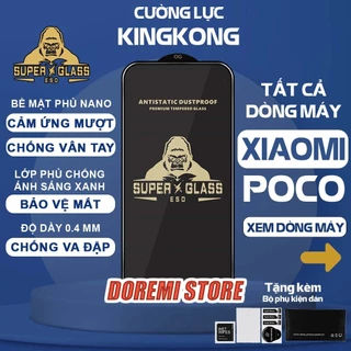 Kính cường lực Xiaomi Poco KINGKONG C3 C31 C41 F3 F4 M2 M3 M4 M5 X2 X3 X4 GT Pro $G 5G NFC M5s, miếng dán full màn hình