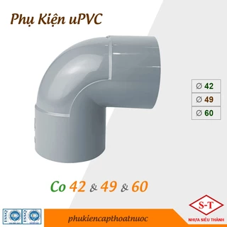 Co, Cút PVC từ phi 42 -> 60 phụ kiện uPVC nhựa ST [BỊCH 10 cái]