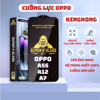 Kính cường lực Oppo A5s, A12, A7 Kingkong full màn | Miếng dán bảo vệ màn hình cho opoo | OPKEM