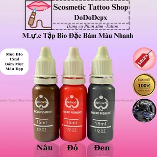 Mực Học phun xăm Bio tập làm môi mày mí trên da tập , 3 màu Đỏ Đen Nâu -15ml