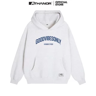 Áo Hoodie ATHANOR Form Rộng Tay Phồng Chất Nỉ Bông 100% Cotton Mẫu GOODVIBES