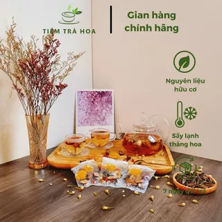 Trà dưỡng nhan 7 vị - Giúp sáng mịn da, chống lão hóa, an thần, giảm căng thẳng, stress, hỗ trợ giảm mỡ - Tiệm trà hoa