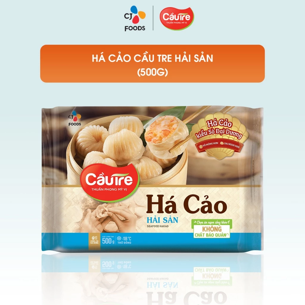 [HCM]  Combo 03 Há cảo Cầu Tre nhân Hải sản, nhân Thịt, nhân Chay (500g x 3 gói)