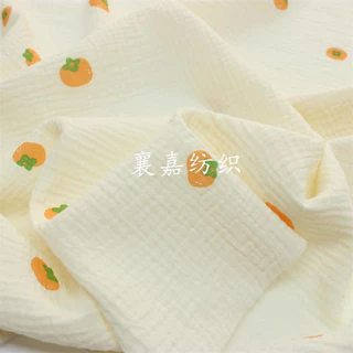 vải xô muslin 2 lớp cao cấp mềm mịn quả cà chua cam xinh xắn tụe may váy,áo,đồ bộ,khăn mặt,khăn tắm