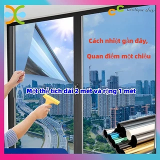 Giấy decal dán kính chống nắng nóng UV , phim cách nhiệt cửa sổ decan phản quang cho cửa kính chống nhìn trộm，2m*1m