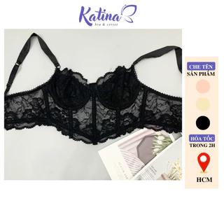 KTH04 Áo Bra Ren Bralette Corset KATINA Dây Lụa Có Gọng Có Mút Ngực Ren Mềm Mịn Siêu Sang Chảnh Vintage