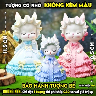 Tượng tô màu, CÔ THỎ QUÝ TỘC 3 KIỂU, size M-XL,  tô tượng thạch cao (Không kèm màu), tượng trắng décor