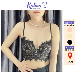 KTA02 Áo Bra Ren KATINA  Bralette Mềm Mại Có Gọng Nâng Ngực Mút Mỏng Sexy Quyến Rũ Corset Vintage 2 Dây Xuyên Thấu