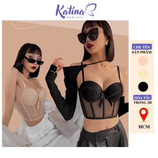 KTA35 Áo Bra Corset Kiểu Định Hình KATINA Chống Cuộn Kiểu Dáng Croptop Cao Cấp Hàng Quảng Châu Có Gọng Đẹm Mút Vừa