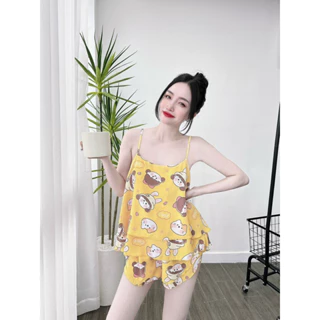 Bộ Đồ Ngủ 2 Dây, Đồ Ngủ, Đồ Bộ Mặc Nhà, Đồ Ngủ Sexy, Đồ Bộ Nữ, Bộ 2 Dây Lụa Mango