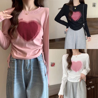 Áo Croptop Nữ Tay Dài Trái Tim