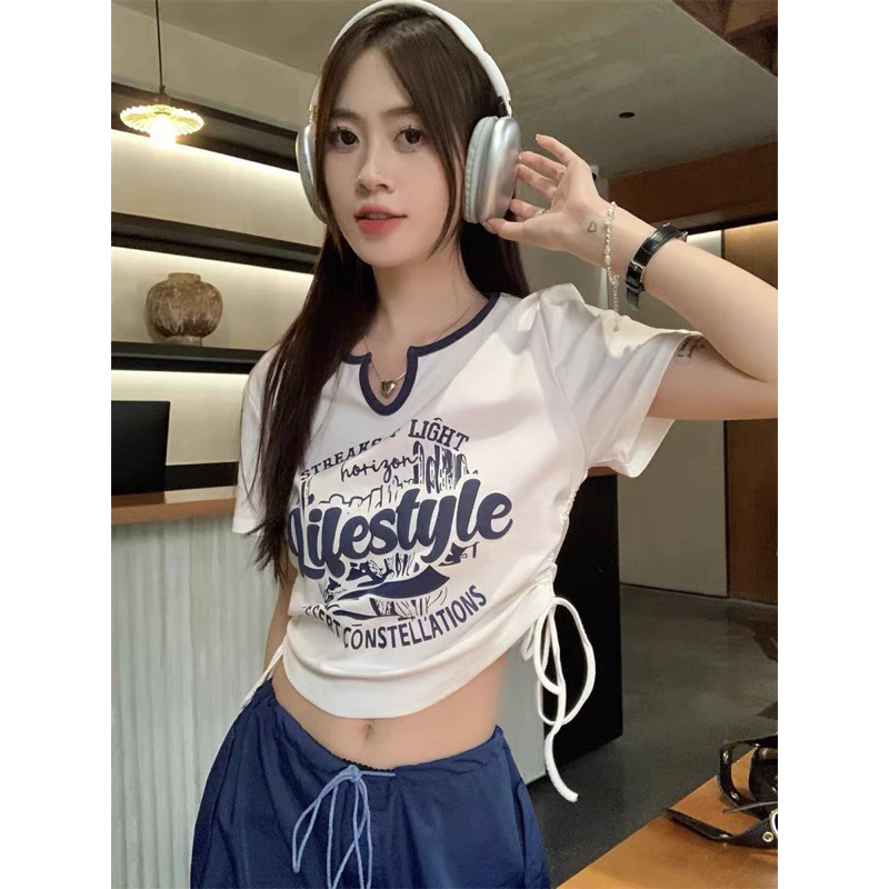 ÁO CROPTOP CỔ V VIỀN STYLE