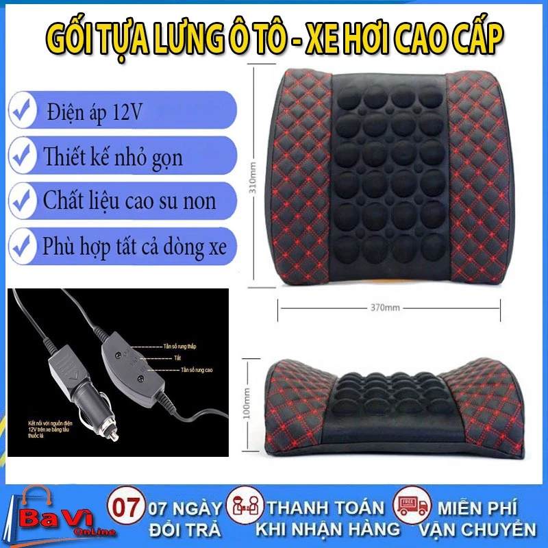 [CAO CẤP] Gối tựa lưng ô tô - xe hơi, đệm tựa lưng massage ôm sát chống đau mỏi lưng, gối tựa đầu tạo cảm giác thoải mái