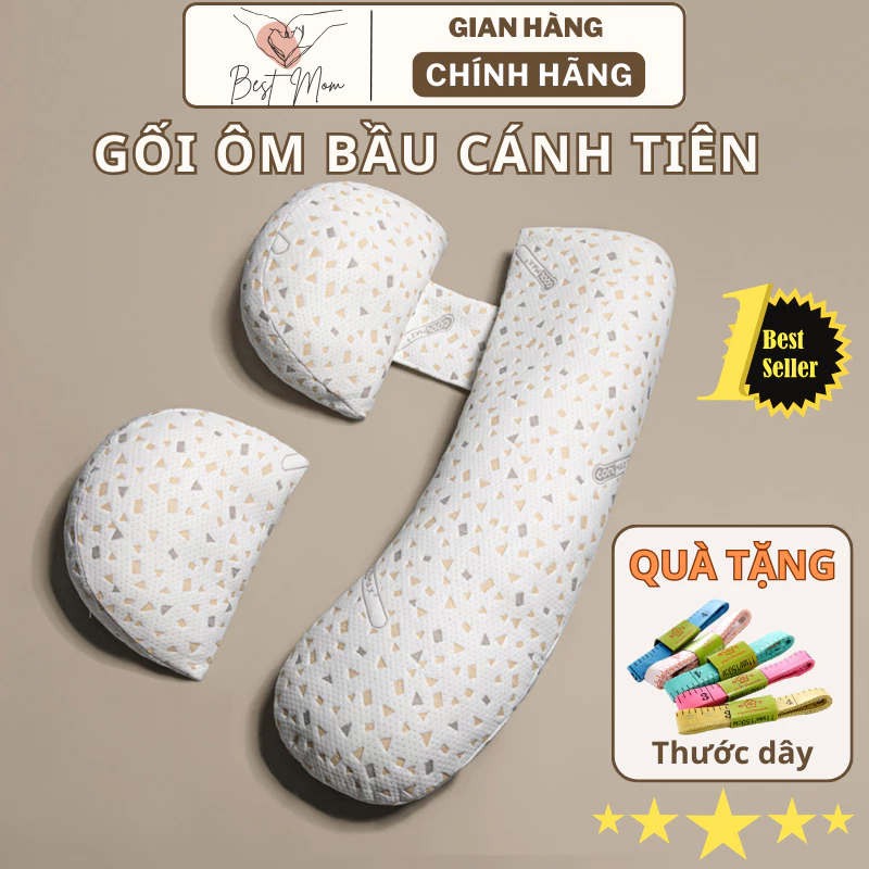 Gối ôm bà bầu cánh tiên 2 trong 1 BestMom giúp mẹ bầu ngủ ngon, giảm đau lưng, dùng được sau sinh