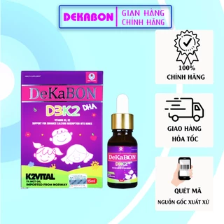 Vitamin D3 K2 DHA  Dekabon 15ml, dạng nhỏ giọt giúp bé hấp thu tối Canxi vào xương, tăng trưởng chiều cao