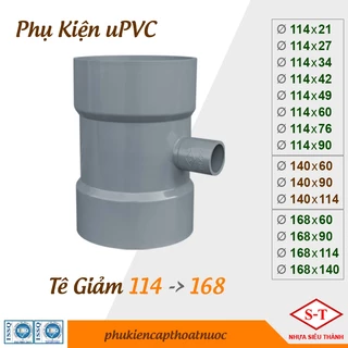 Tê giảm PVC nối ống từ phi 114 -> 168 phụ kiện nhựa ST [BỊCH]