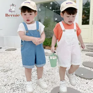 Yếm jean yếm kaki cho bé trai bé gái quần yếm ngắn có túi và áo thun tanktop bán rời 1 đến 7t BERNIE