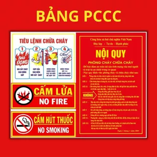 FREESHIP ⭐️ Bộ Nội Quy Và Tiêu Lệnh PCCC - Loại Decal Dán - Không Cần Đóng Đinh - Tiện Lợi - Cán Bảo Vệ Chống Bay Màu