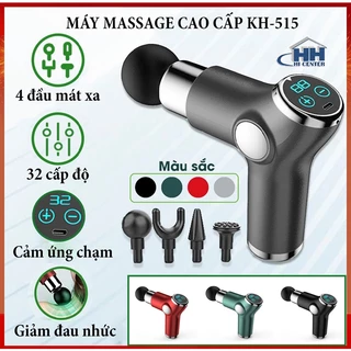 Máy mát xa cầm tay 4 đầu 32 cấp độ KH-515, Máy massage toàn thân, Súng massage cầm tay cảm ứng giảm đau nhức hiệu quả