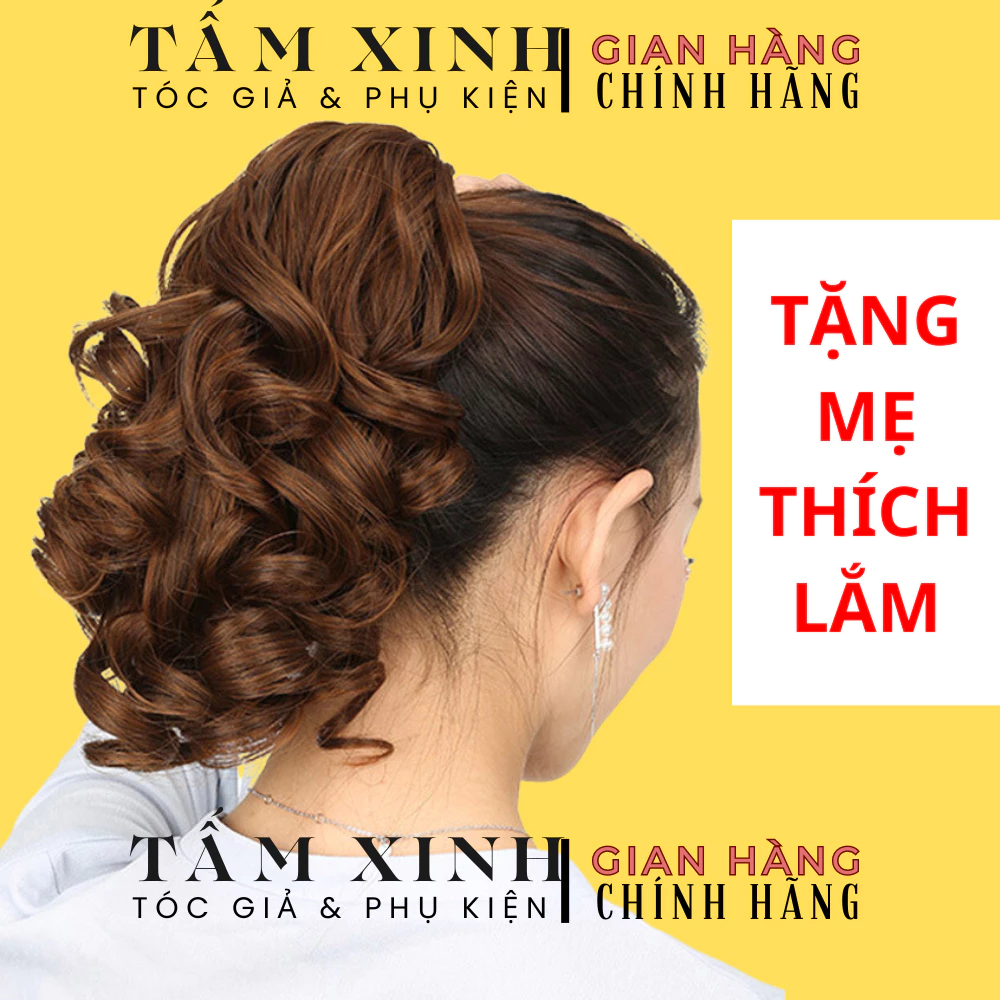 Tóc giả nữ đẹp, kiểu đuôi tóc xoăn lọn nữ trung niên đẹp dùng đi chơi đi tiệc - ĐUÔI TÓC GIẢ