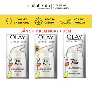 (bản UK) Kem dưỡng Olay total effect 7in1 chống lão hóa làm trắng ban đêm ban ngày Chanh Cosmetics