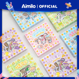 Sticker cute trang trí dán tập vở, bình nước, bút nước 100 tấm sticker dễ thương AImilo