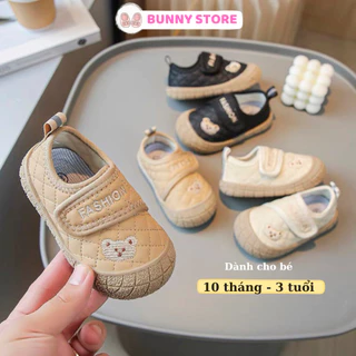 Giày tập đi cho bé trai bé gái mùa thu thêu gấu Bunny Store, giày cho bé từ 10 tháng đến 3 tuổi chống trơn trượt GTD28